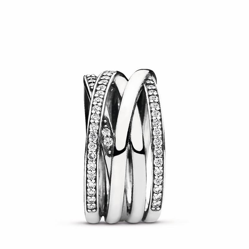 Pandora Sparkling & Polished Lines Stackable Ring Silver Egypt ZN3925064